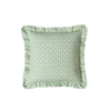 Green Zwölfermuster Ruffled Throw Pillow