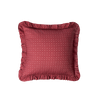 Red Zwölfermuster Ruffled Throw Pillow